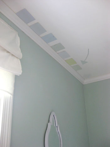 Painting Our Bedroom Ceiling A Soft Green Color Young House Love