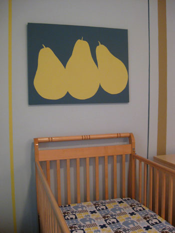 Nursery Pear Art Hung
