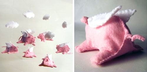 Felt Pig Mobile