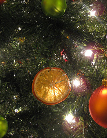 Close Up Of Dried Orange Citrus Christmas Ornament Decoration