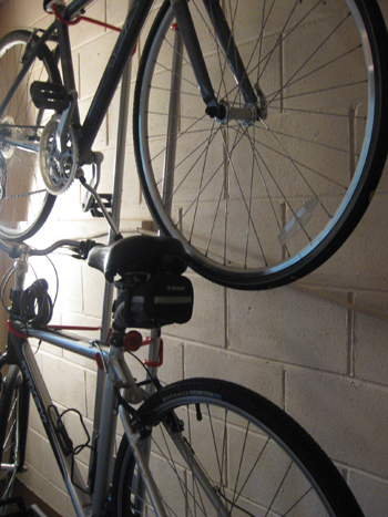 Hanging Bike Garage Organization - The Sunny Side Up Blog