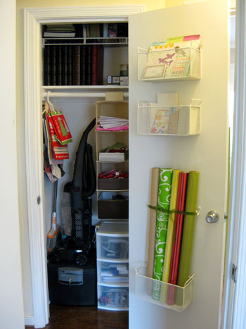 DIY Back-Of-Door Wrapping Paper Storage