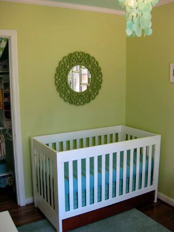 Nursery Progress How To Make A No Sew Crib Skirt Young House Love