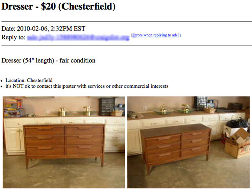 Midcentury Dresser Re-do without Sanding or Staining