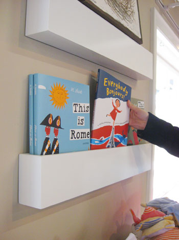 nursery wall shelves for books