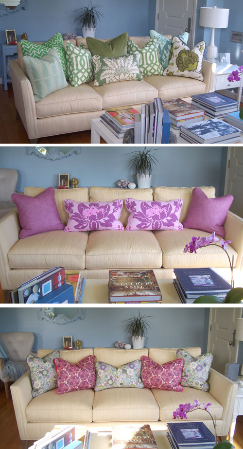 Plum Cushion Three Couches