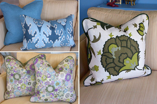 Plum Cushions Three Pillows