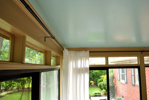 How To Hang Corner Curtain Rods Painting The Ceiling Blue Young House Love