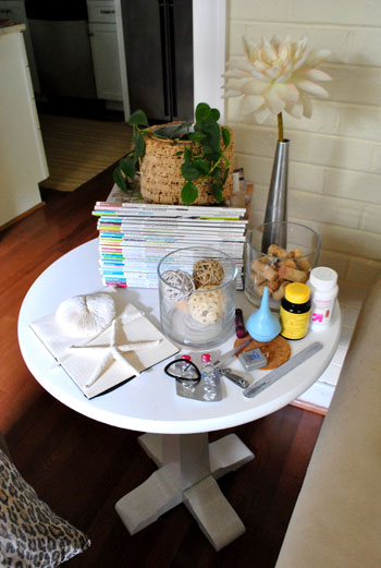 Side Table Messy Before