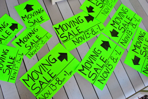 Moving Sale Signs