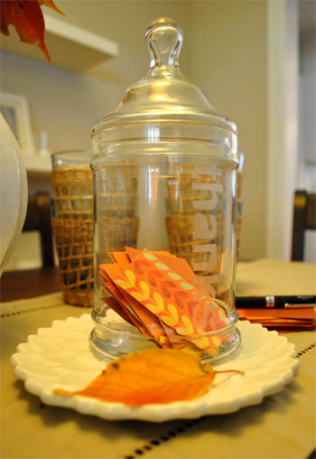 Thanksgiving Leaf Jar