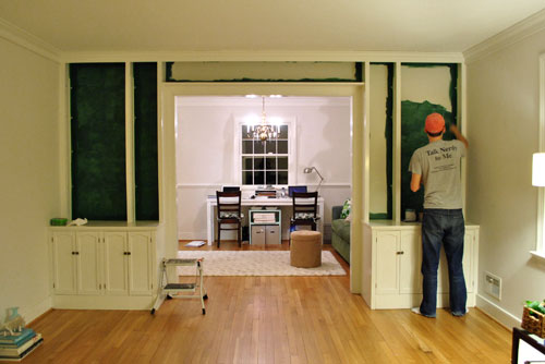 DIY Built in Basement Bookcase Wall Reveal, Thrifty Decor Chick