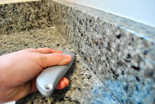 Removing The Side Splash Backsplash From Our Bathroom Sink