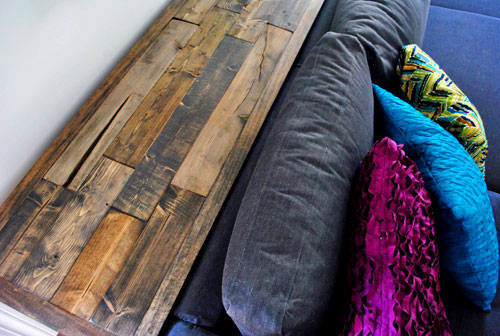 Wood Console Table Top With Distressed Rustic Look