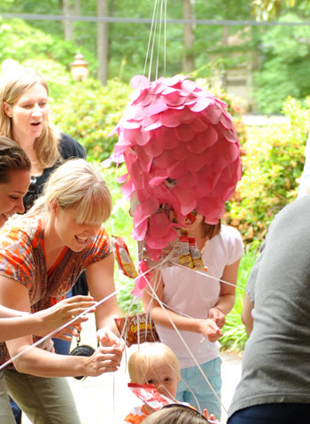 Mexican Pinata Stick, Blindfold, and Pull String Rope for Birthday