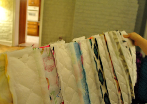 Quilt Rows Pinned