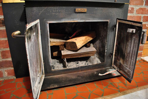 The Beginning Of A Fireplace Makeover Removing A Woodstove Insert