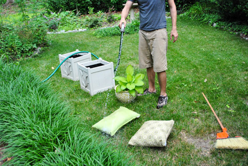 Porch John Spraying Stuff