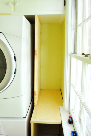 Adding Built-In Shelves Next To Our Washer & Dryer | Young House Love