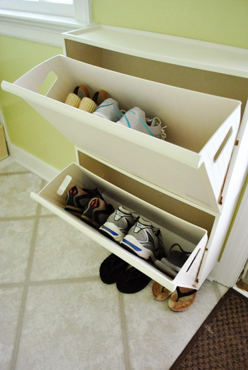 Adding Some Shallow Shoe Storage By The Door Young House Love