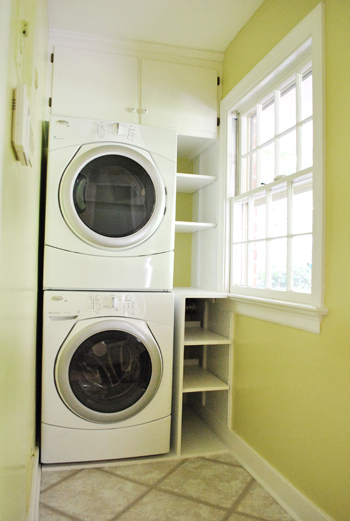 Shelves Next To Our Washer Dryer, Stackable Washer Dryer Cabinet Enclosures