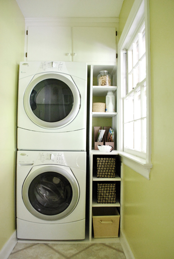 Adding Built-In Shelves Next To Our Washer & Dryer | Young House Love