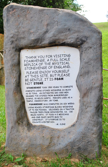 NatBridge Foamhenge Sign