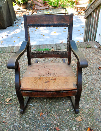 how to reupholster antique rocking chair