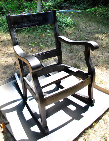 Reupholstering rocking online chair