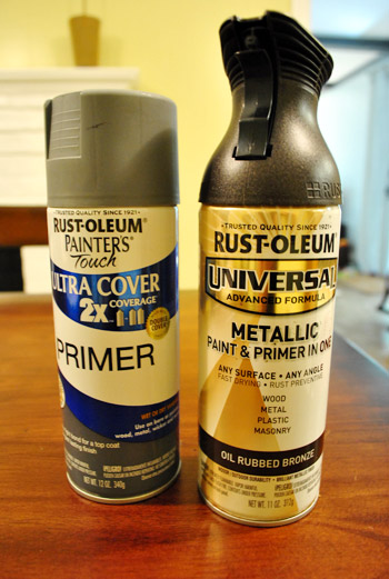 Painting Over Brass with Rustoleum Oil-Rubbed Bronze Paint {a