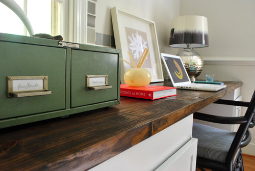 long desk top wood