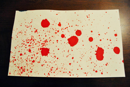 Food Coloring Blood Spatter