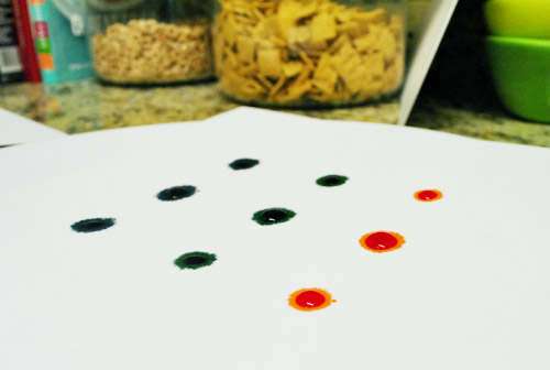 Food Coloring Wet Dots