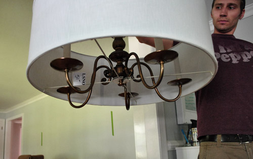 Old Chandelier With Paint A New Shade, How To Put A Light Shade On