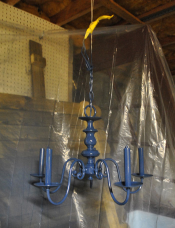 Old Chandelier With Paint A New Shade, Spray Painting Chandelier Chain With S Hook