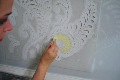 How to Stencil a Wall with Just Paint! DIY Tutorial Wall Painting