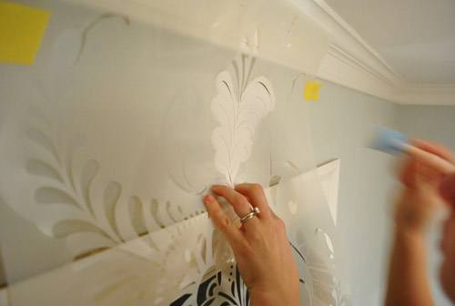 How to Stencil a Wall with Just Paint! DIY Tutorial Wall Painting