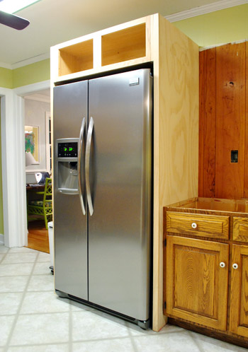 How To Build In Your Fridge With A, How To Install Kitchen Cabinets Over Fridge