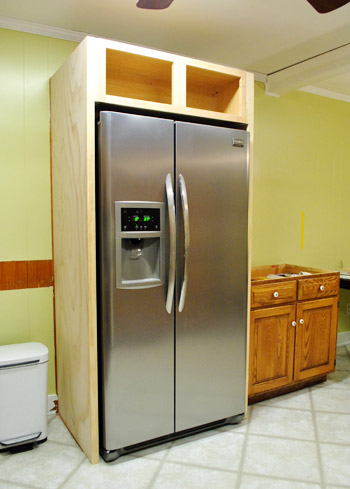 How To Build In Your Fridge With A, Refrigerator Cabinet Surround Ideas