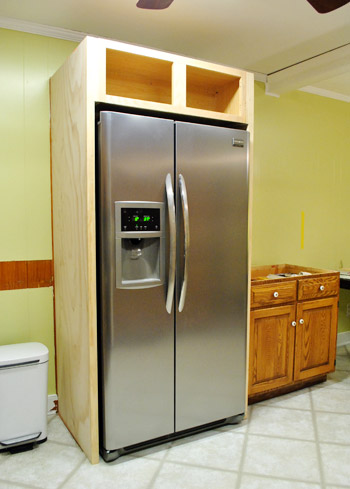 How To Build In Your Fridge With A Cabinet On Top Young House Love