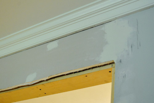 Drywall Mudded Up Top