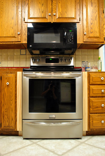 Filling Gaps Around The Stove With Trim Other Little Things