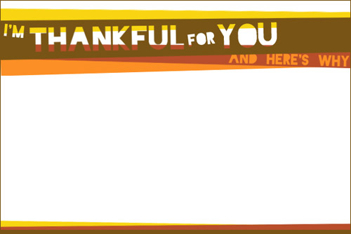 I'm Thankful For You And Here's Why Thanksgiving Notecard