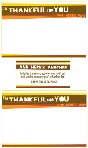 I'm Thankful For You And Here's Why Thanksgiving Free Printable