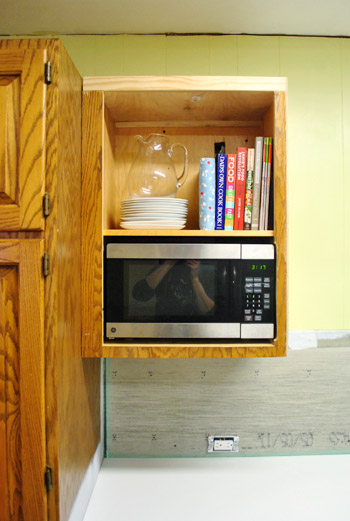 Kitchen cabinet deals with microwave shelf