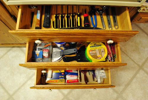 Sunroom Tool Drawers Full