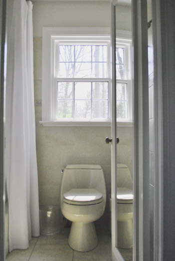 Before Photo Of Bathroom Toilet In Cream Tile Bathroom