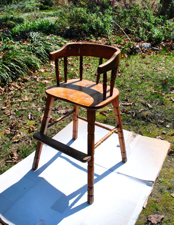 old high chair repurposed