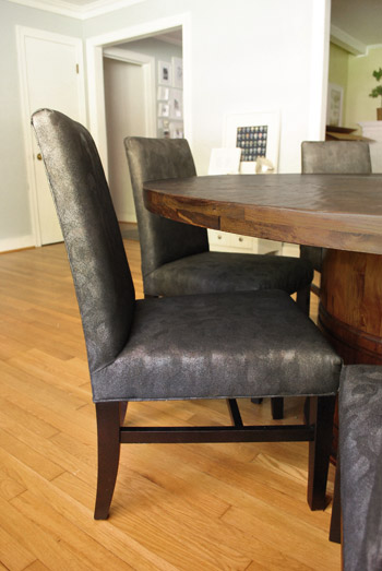 painting leather dining chairs