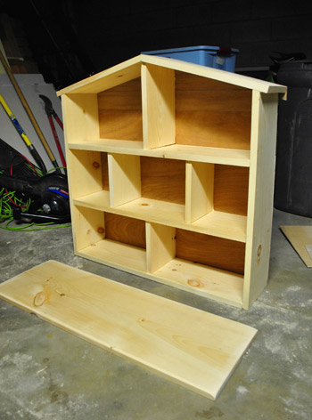 homemade wooden dollhouse